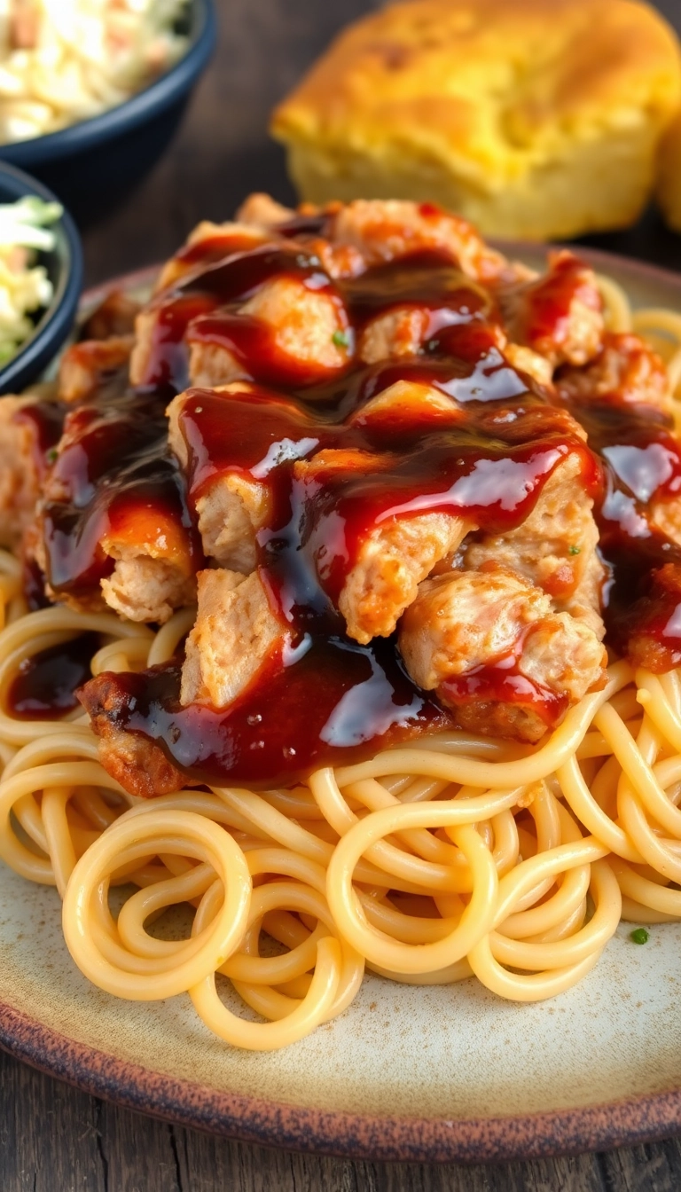 23 Crockpot Chicken and Noodles Ideas That Will Make You Ditch Takeout Tonight! - 6. BBQ Chicken and Noodles