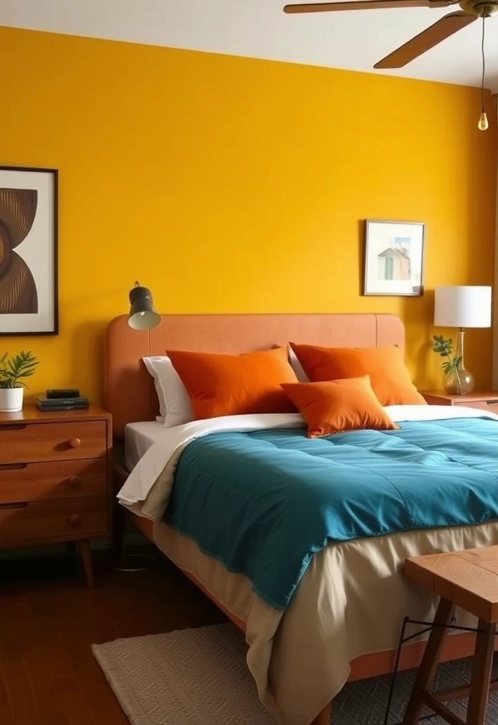 15 Dreamy Mid-Century Modern Bedroom Makeovers That Cost Less Than $500 (You Won't Believe #9!) - 1. Retro Color Palette Revival