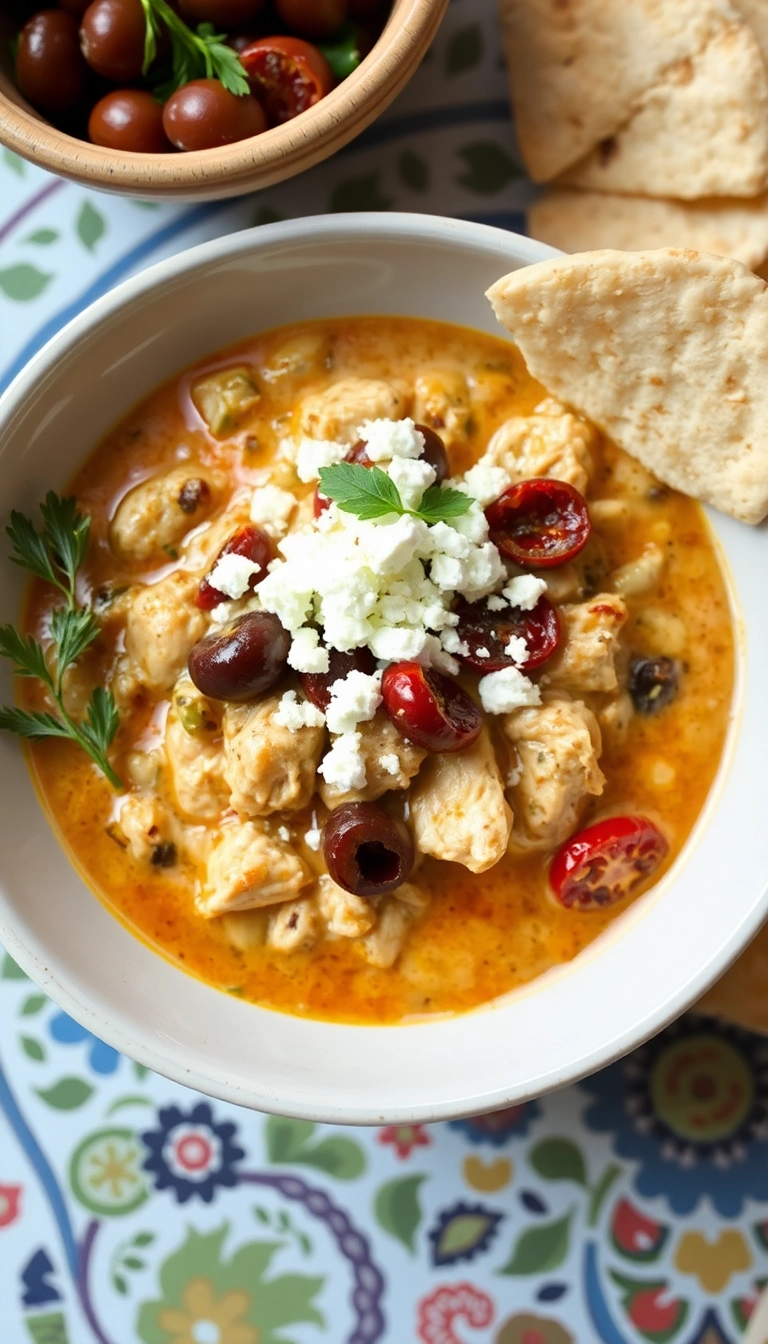 30 Mind-Blowing Crockpot White Chicken Chili Recipes You Need to Try Tonight! - 10. Mediterranean White Chicken Chili