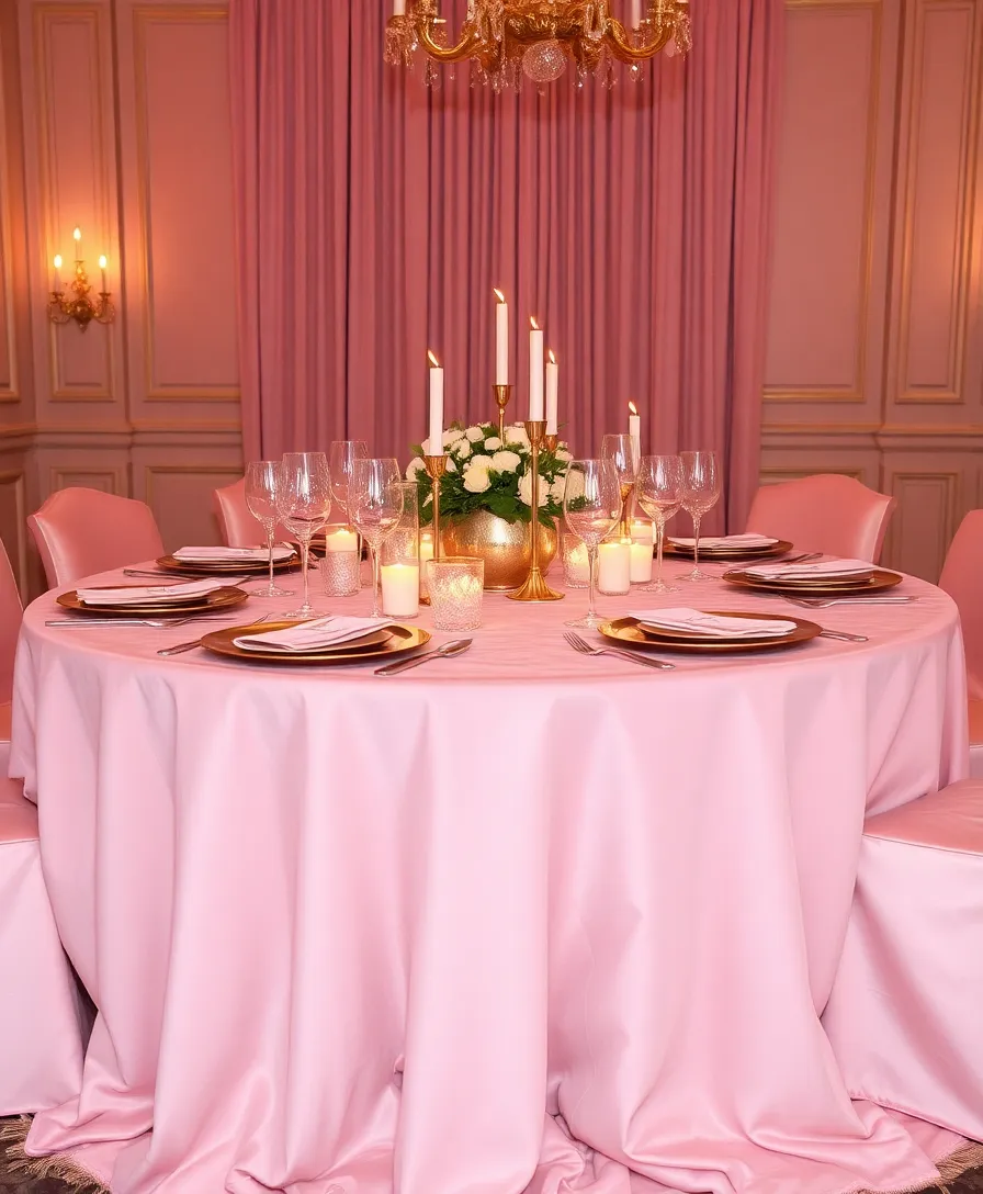 17 Unique Pink and Gold Tablescape Ideas That Will Leave Guests Speechless! - 5. Luxurious Velvet Tablecloth