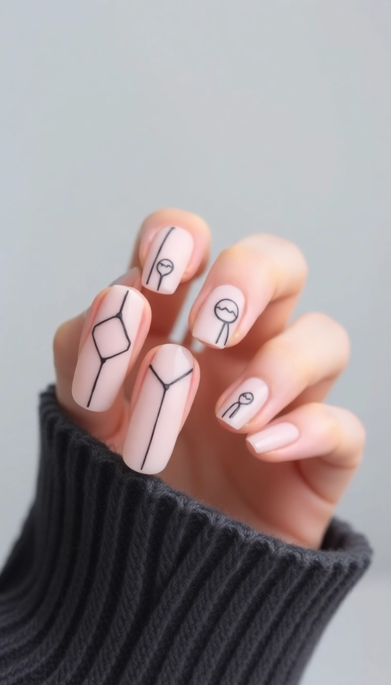 24 Punchy Nail Designs That'll Make You Want to DIY Right Now! - 2. Minimalist Line Art