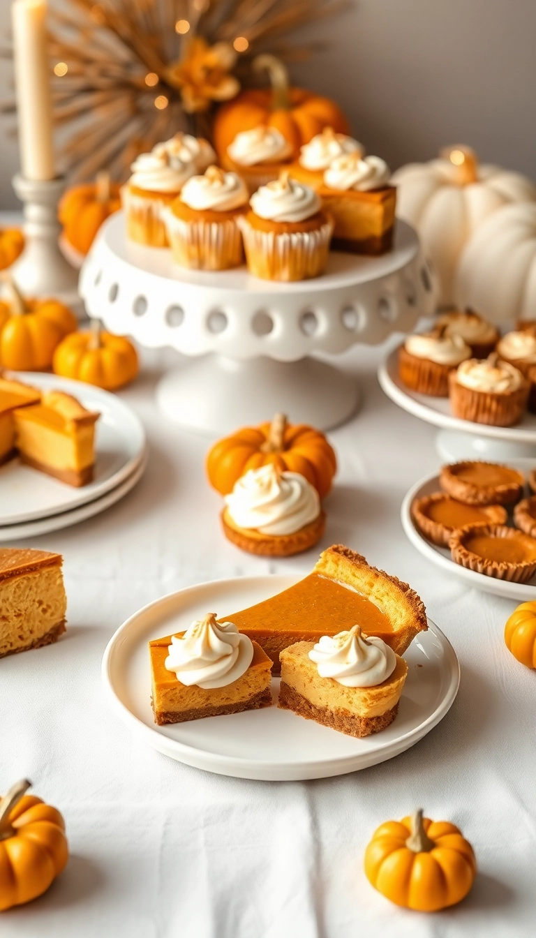 25 Friendsgiving Dinner Party Ideas That Will Make You the Host of the Year! - 6. Pumpkin Spice Dessert Table