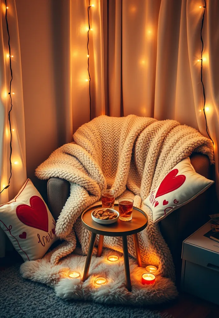 18 Romantic Valentine's Decor Ideas That'll Transform Your Home (Wait Until You See #14!) - 6. Cozy Blanket Nook