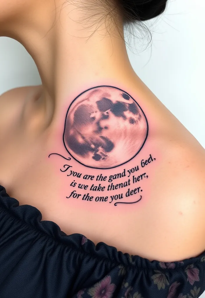 15 Stunning Moon Tattoo Designs That Will Inspire Your Next Ink Adventure! - 13. Moon with Quotes