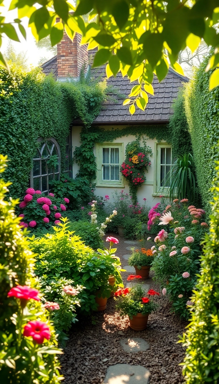 21 Cozy French Country Exteriors That Invite You to Relax and Unwind! - 20. Enclosed Garden Spaces