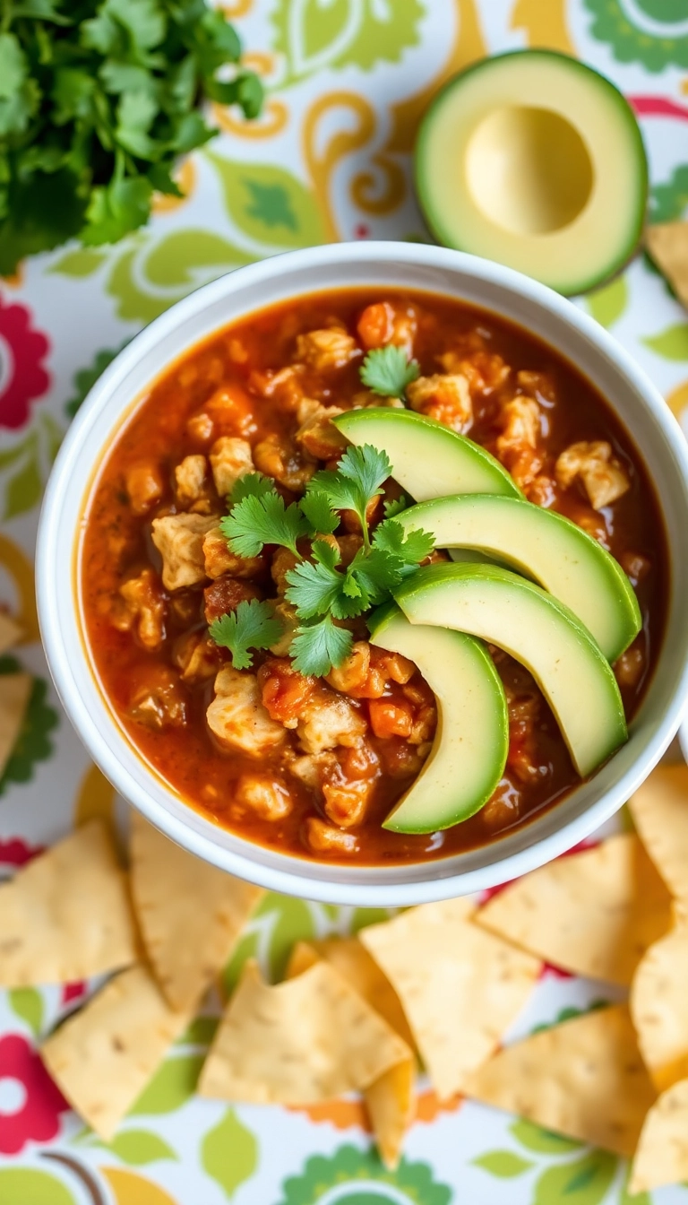 30 Mind-Blowing Crockpot White Chicken Chili Recipes You Need to Try Tonight! - 14. Cilantro Lime Chicken Chili with Avocado