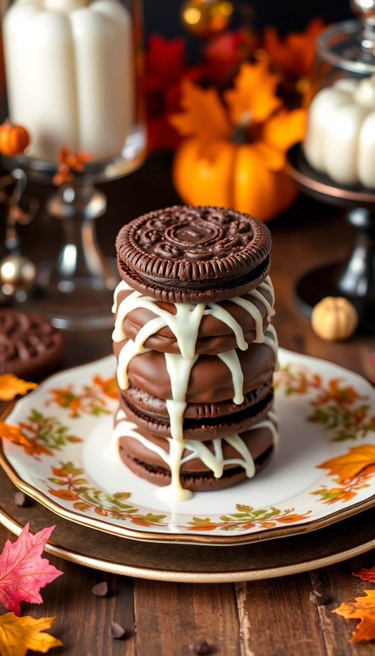 21 Fun Thanksgiving Dessert Ideas That'll Impress Your Guests (You Won't Believe #7!) - 13. Chocolate-Covered Pumpkin Spice Oreos