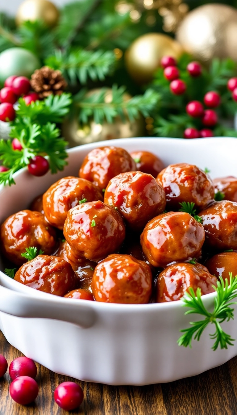 22 Festive Appetizers to Make Your Christmas Party Unforgettable (Don't Miss #7!) - 11. Holiday Meatballs