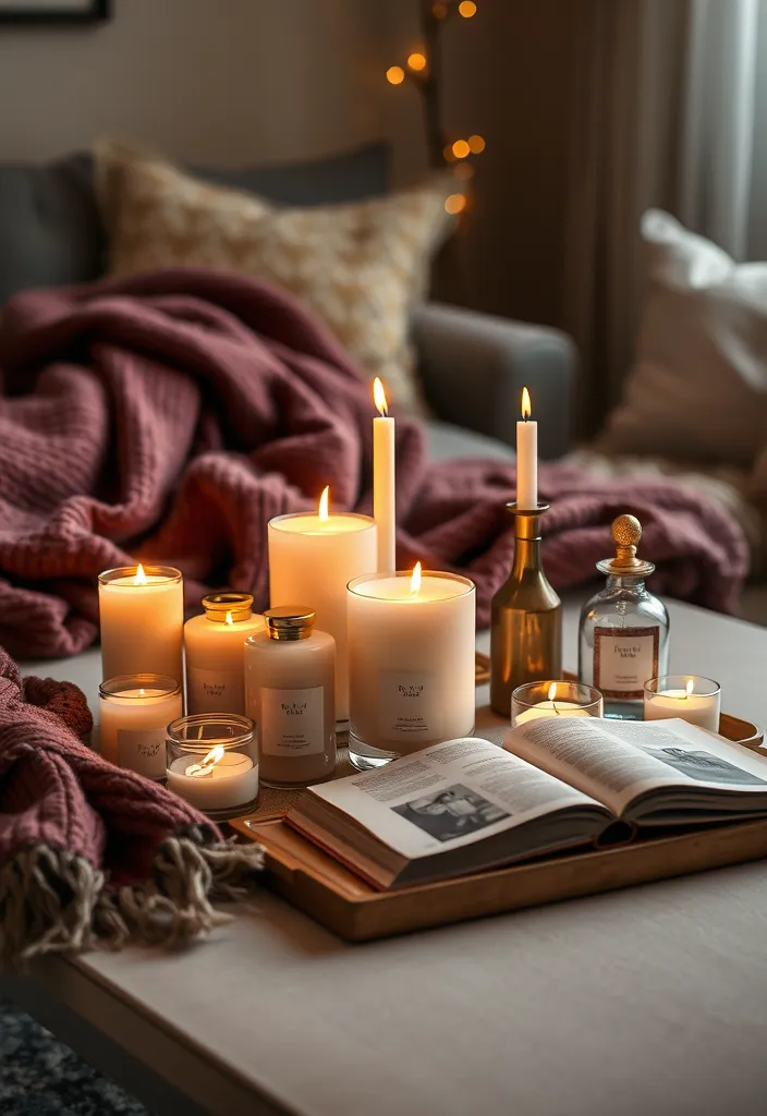 16 Cozy Holiday Home Styling Ideas to Embrace After Christmas! - 13. Scented Candles for a Cozy Atmosphere