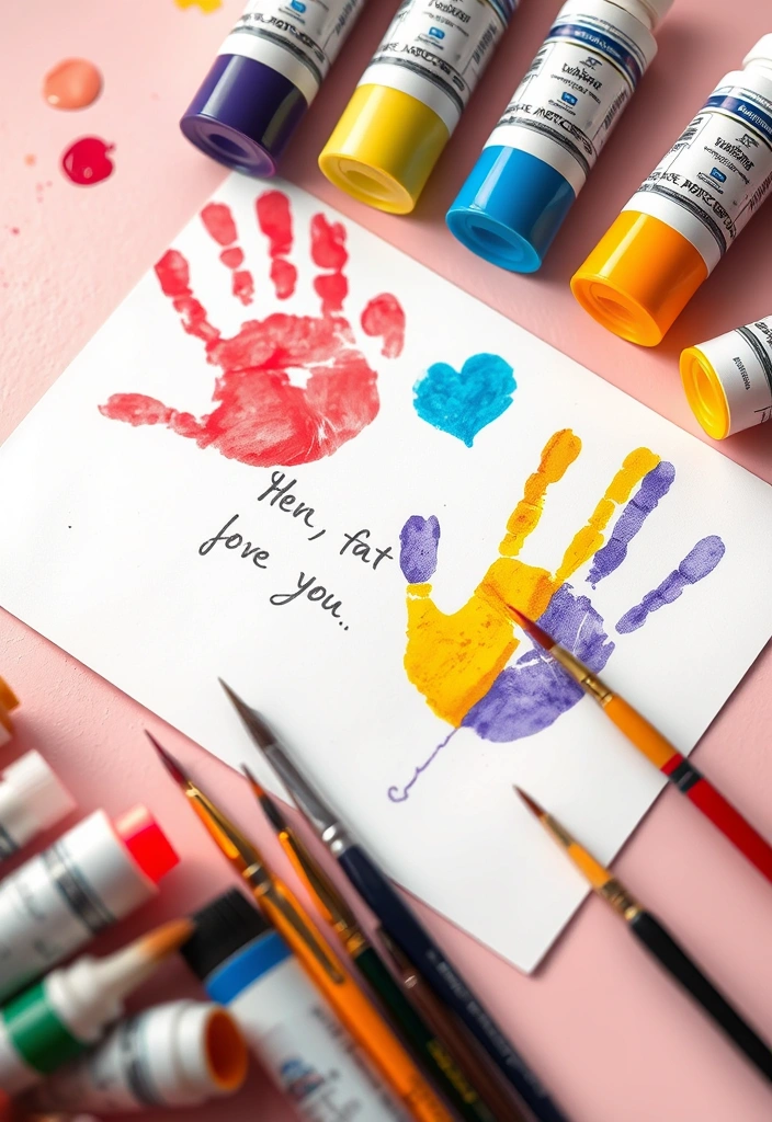 10 DIY Valentine Cards You Can Make in 10 Minutes (Your Love Will Adore #5!) - 1. Heartfelt Handprint Card