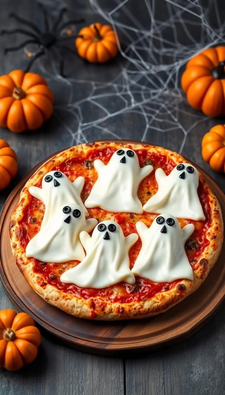 25 Spooky Dinner Ideas That'll Make Your Halloween Night Unforgettable! - 6. Ghostly Pizza