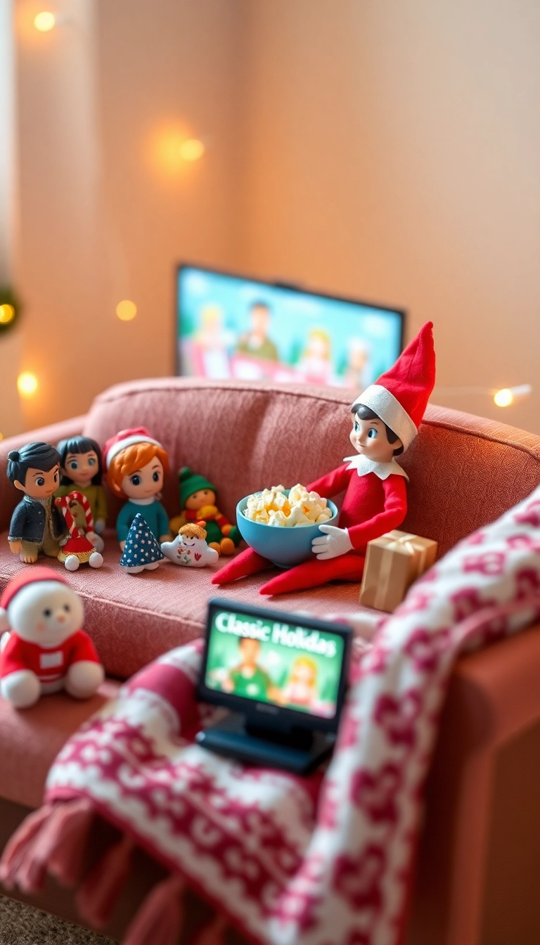 10 Easy Elf on the Shelf Ideas That'll Save Busy Parents Time and Stress! - 2. Elf’s Movie Night