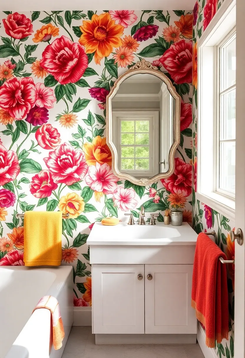 Fightssssssssssssssssss Bathroom: Transform Your Space with These 10 Ideas! - 3. Bold Wallpaper Accents