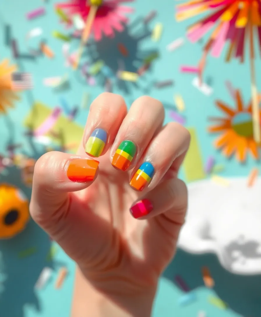 21 Gorgeous Summer Holiday Nail Ideas to Make Your Friends Jealous! - 18. Rainbow Brights