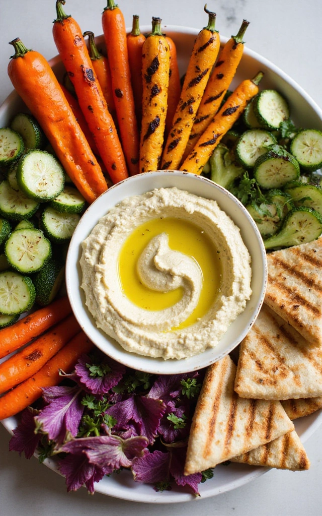 18 Easy Grilling Recipes That Will Make Your Summer Cookouts Legendary! - 16. Grilled Hummus and Veggie Platter
