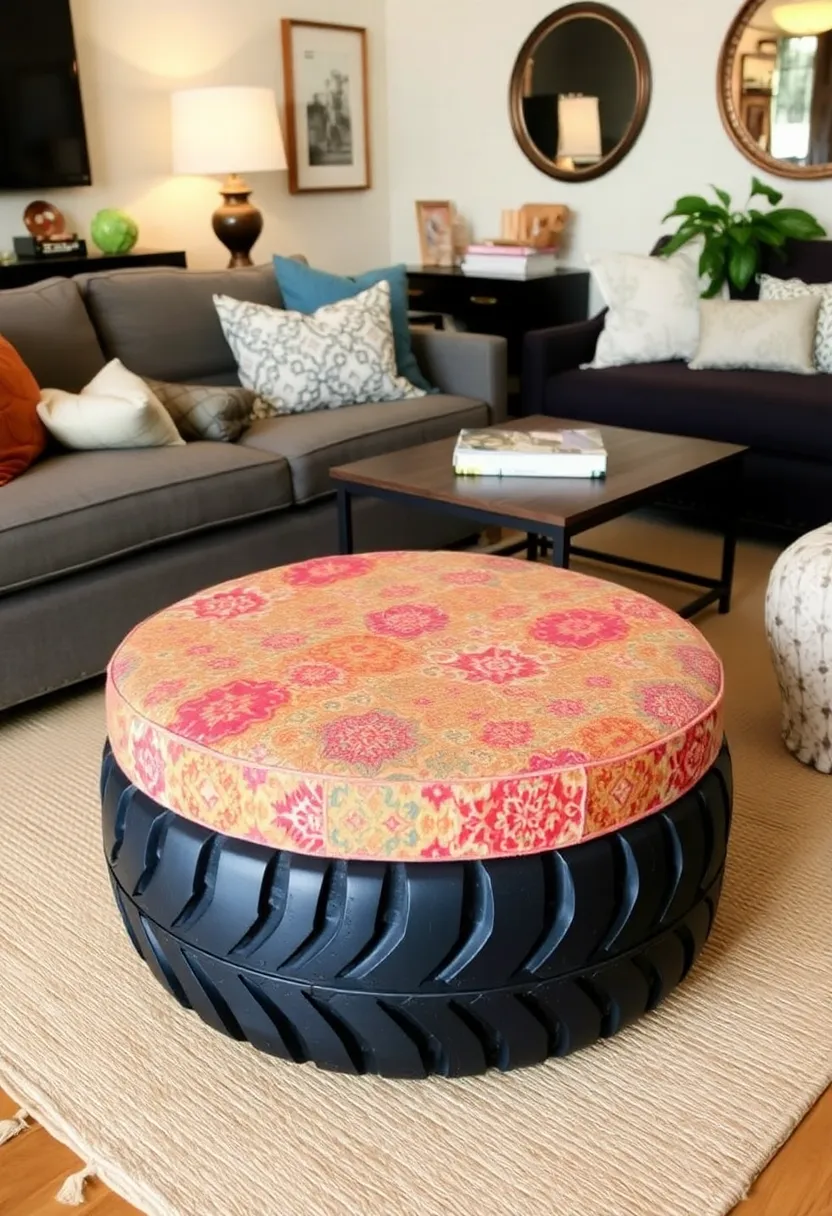 20 Upcycled Decor Ideas That'll Inspire Your Inner Vintage Lover! - 13. Upcycled Tire Ottoman