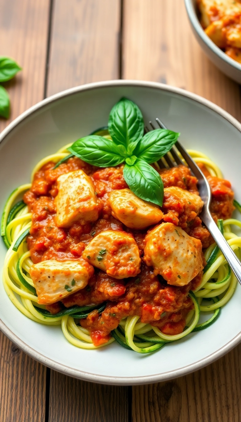 21 Low-Calorie Chicken Pasta Recipes You Can’t Resist (Especially #13!) - 19. Chicken Bolognese with Zucchini Noodles