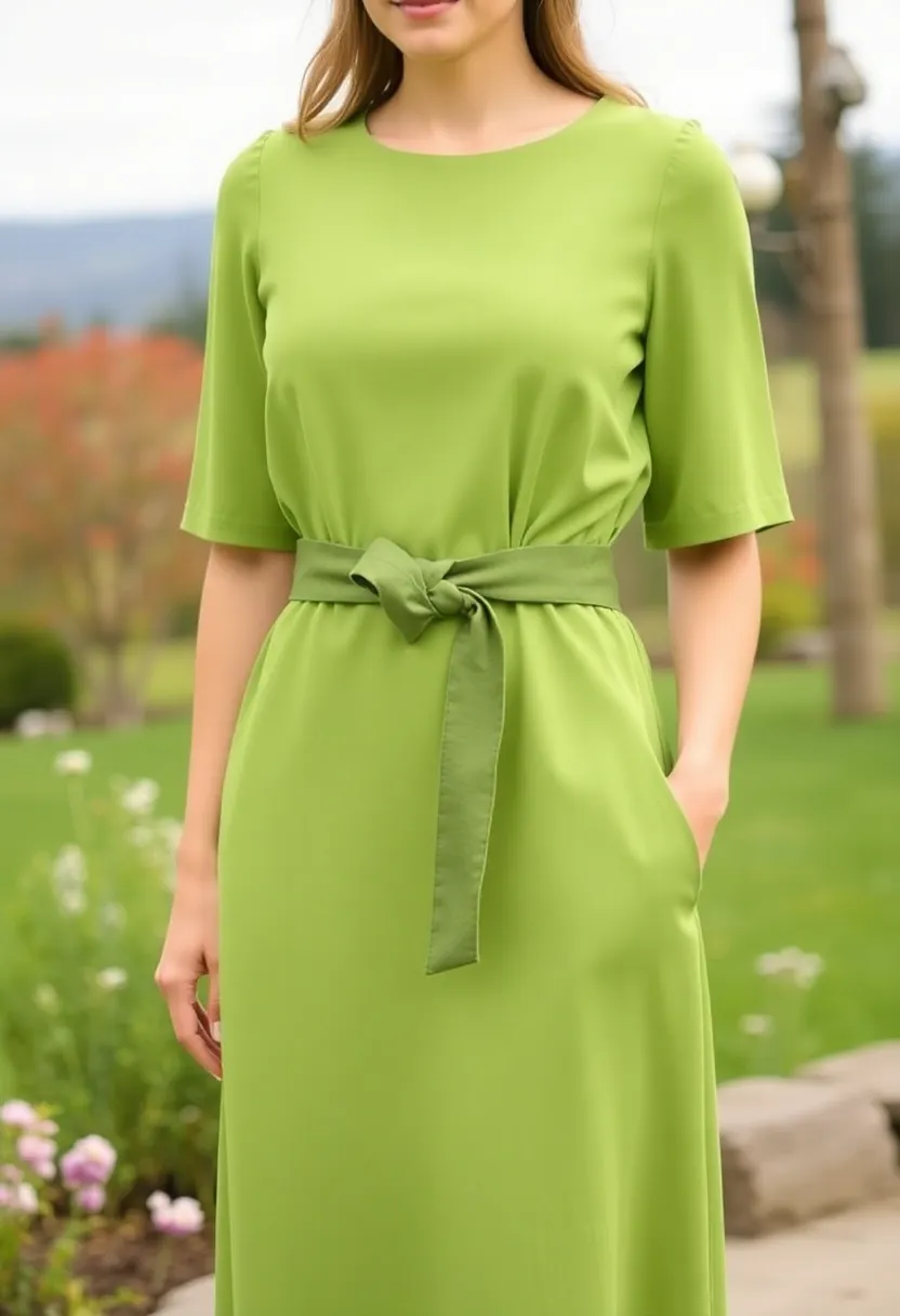 Elevate Your Style with This DIY Matcha Delight Dress Design (It’s a Game Changer!) - 6. A Touch of Elegance with Belted Waists