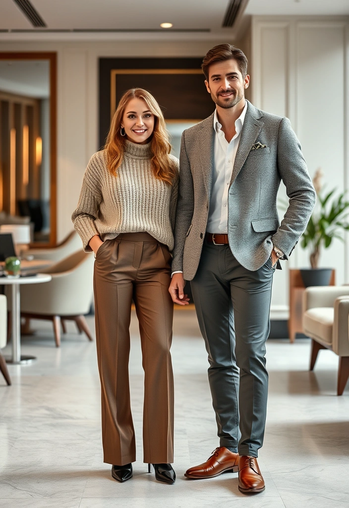 12 Smart Casual Matching Outfits for Couples That’ll Make You the Power Pair at Work! - 11. Textured Fabrics