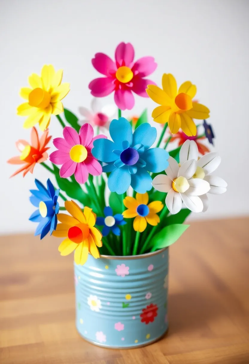 17 Stunning Spring Table Centerpieces That Will Steal the Show! - 6. Colorful Paper Flower Arrangement!