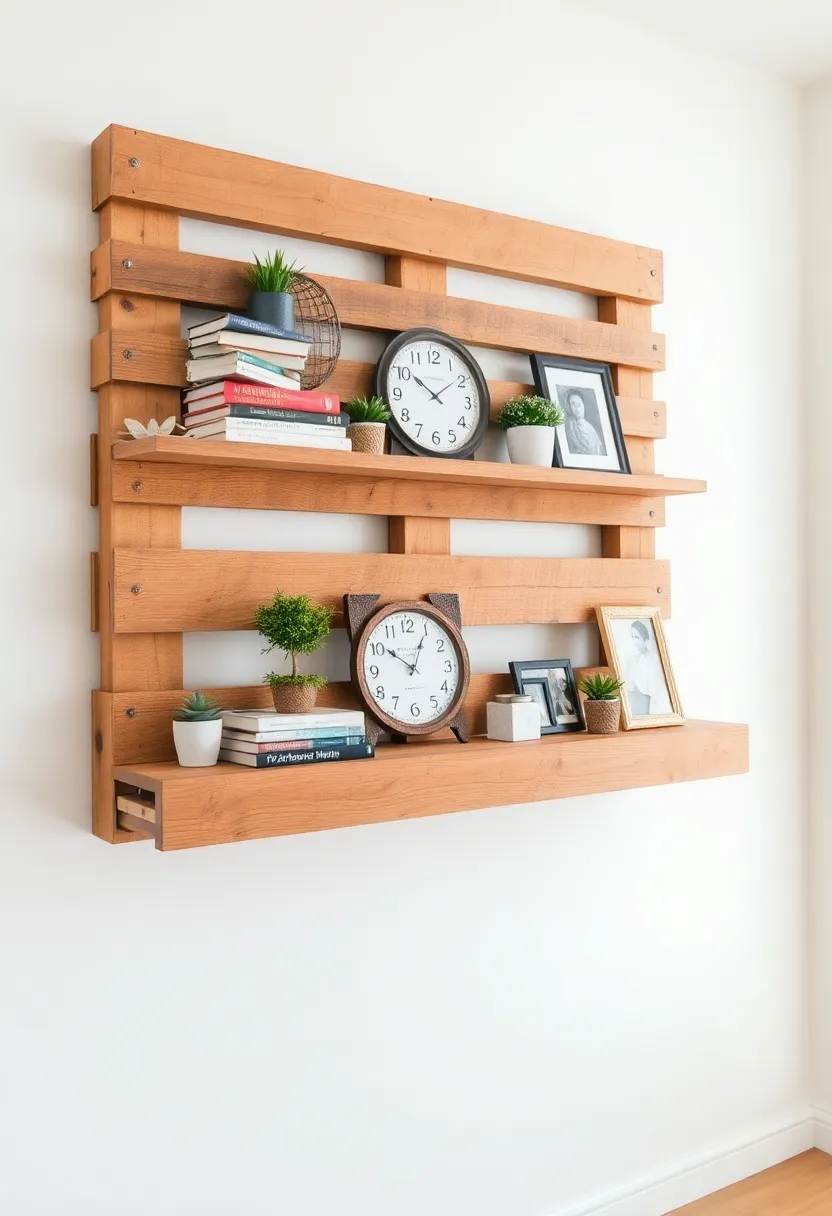 20 Upcycled Decor Ideas That'll Inspire Your Inner Vintage Lover! - 4. Repurposed Wooden Pallet Shelf