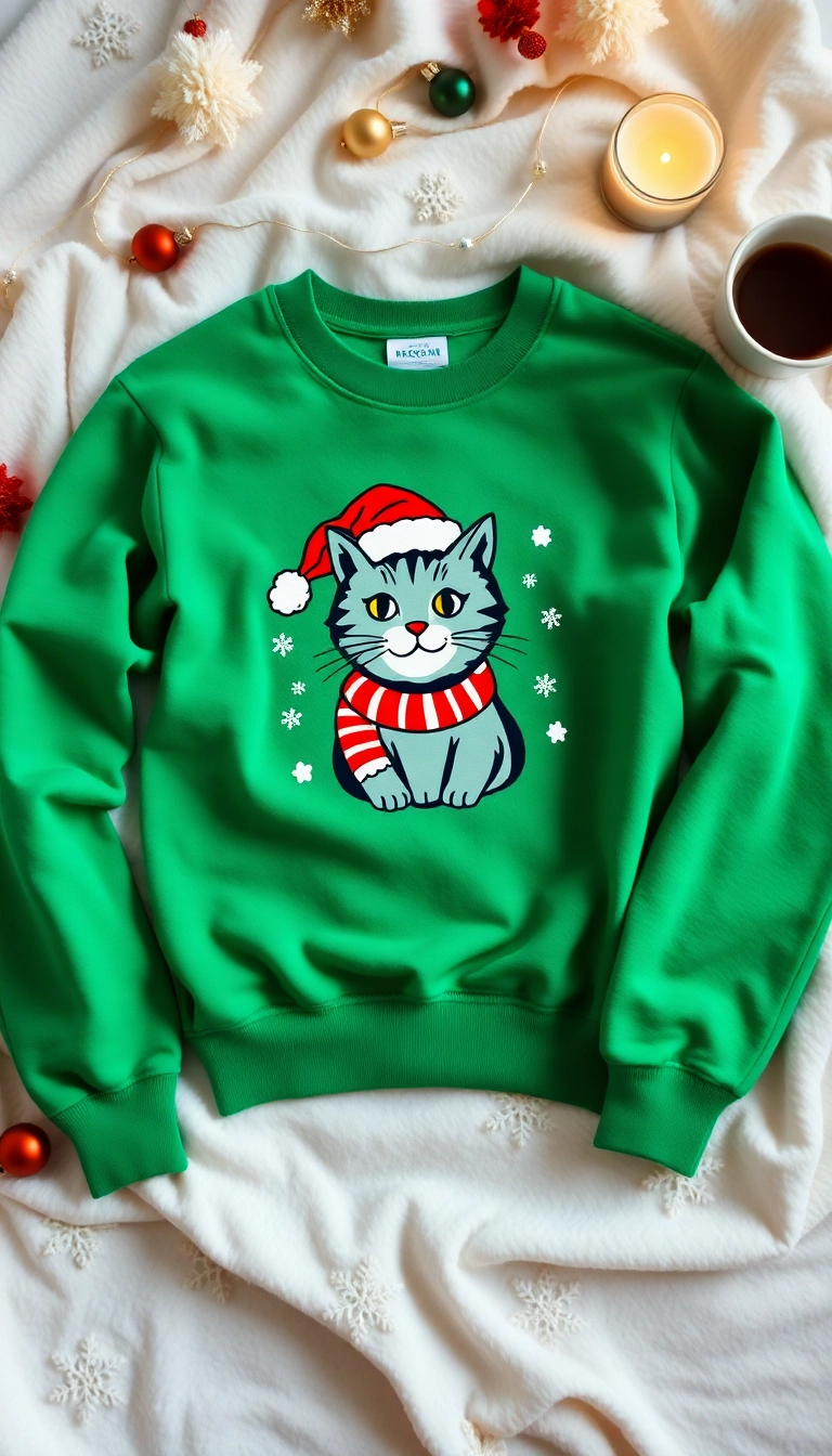 21 Trendy Holiday Tops You Need in Your Wardrobe This Christmas (Don’t Miss #7!) - 14. Playful Holiday Sweatshirts