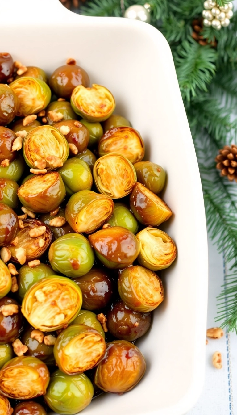 21 Festive Christmas Party Food Ideas That Will Wow Your Guests (You Won't Believe #10!) - 16. Maple Glazed Brussels Sprouts