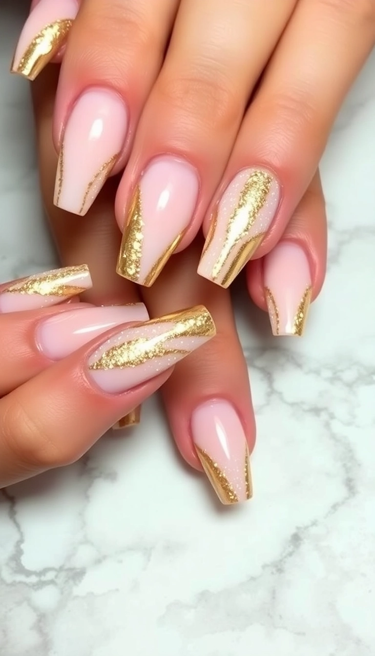 27 Stunning Pink Nail Ideas That Will Turn Heads (You Won't Believe #15!) - 14. Pink and Gold