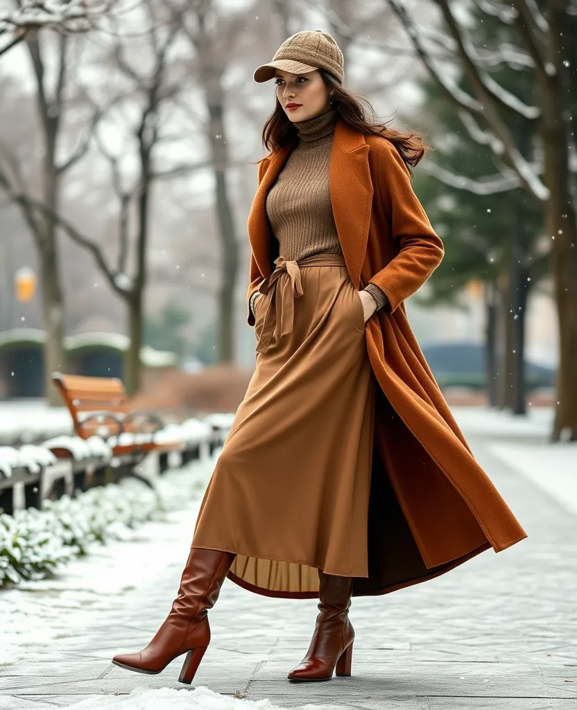 10 Stylish Ways to Rock Winter Footwear That Will Turn Heads! - 6. Knee-high Heeled Boots with a Midi Skirt