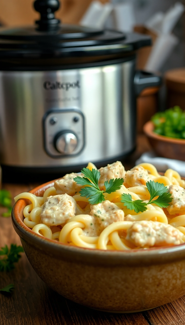 23 Crockpot Chicken and Noodles Ideas That Will Make You Ditch Takeout Tonight! - 1. Classic Creamy Chicken and Noodles