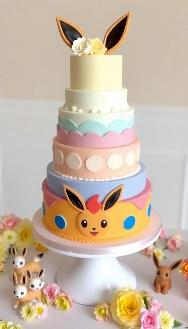 12 Must-Have Pokemon Cake Ideas for the Ultimate Themed Party (Your Guests Will Be Jealous!) - 4. Eevee Evolution Cake