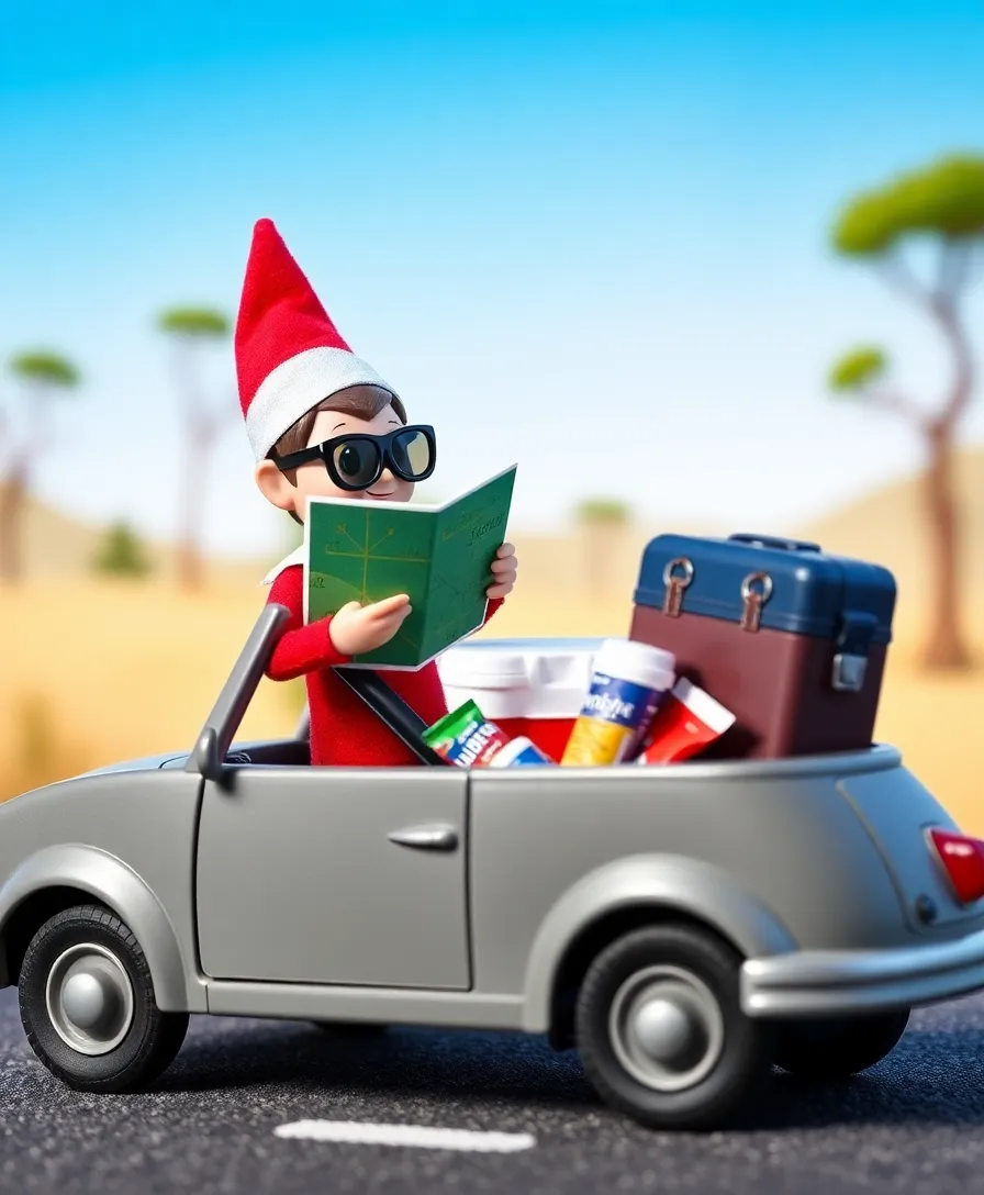 10 Outrageously Funny Elf on the Shelf Ideas for Adults This Holiday Season! - 7. Elf on a Road Trip