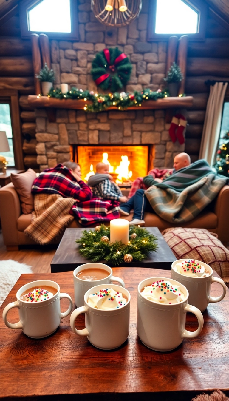 10 Unforgettable Christmas Experiences in Cozy Cabins in the Woods (Perfect for Family Trips!) - 4. Hot Chocolate by the Fire