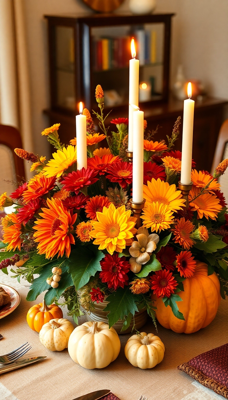 25 Friendsgiving Dinner Party Ideas That Will Make You the Host of the Year! - 10. Unique Table Centerpiece