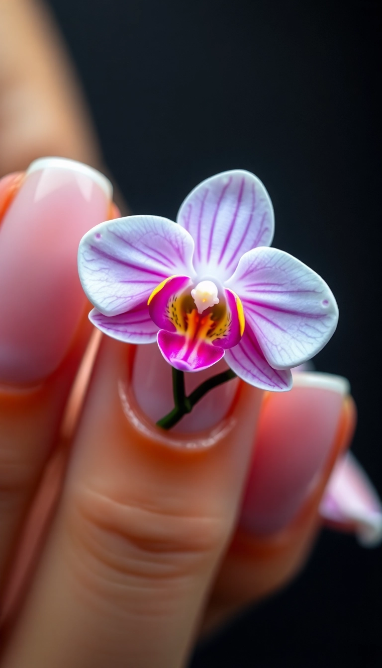 23 Stunning Orchid Nail Designs That Will Make Your Friends Jealous! - 3. 3D Orchid Bloom