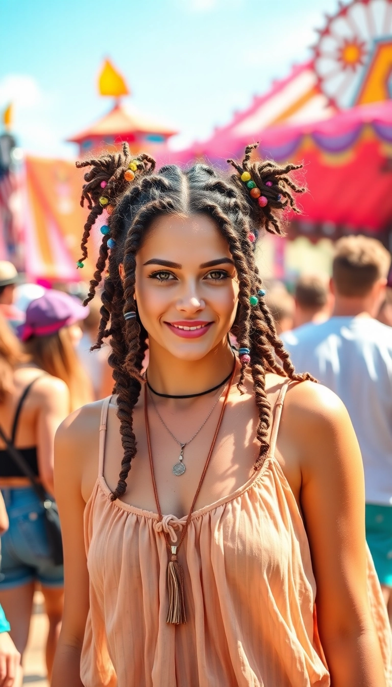 14 French Pin Hairstyles That'll Make You Look Effortlessly Chic (You Won't Believe #7!) - 12. The Boho Twist with Beads