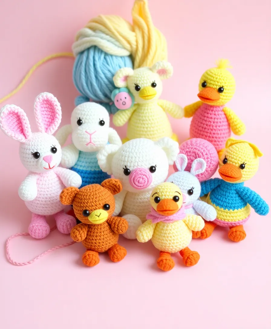 21 Easy DIY Crochet Projects for Beginners That Are Totally Doable (You Can Do #7!) - 3. Adorable Amigurumi Animals