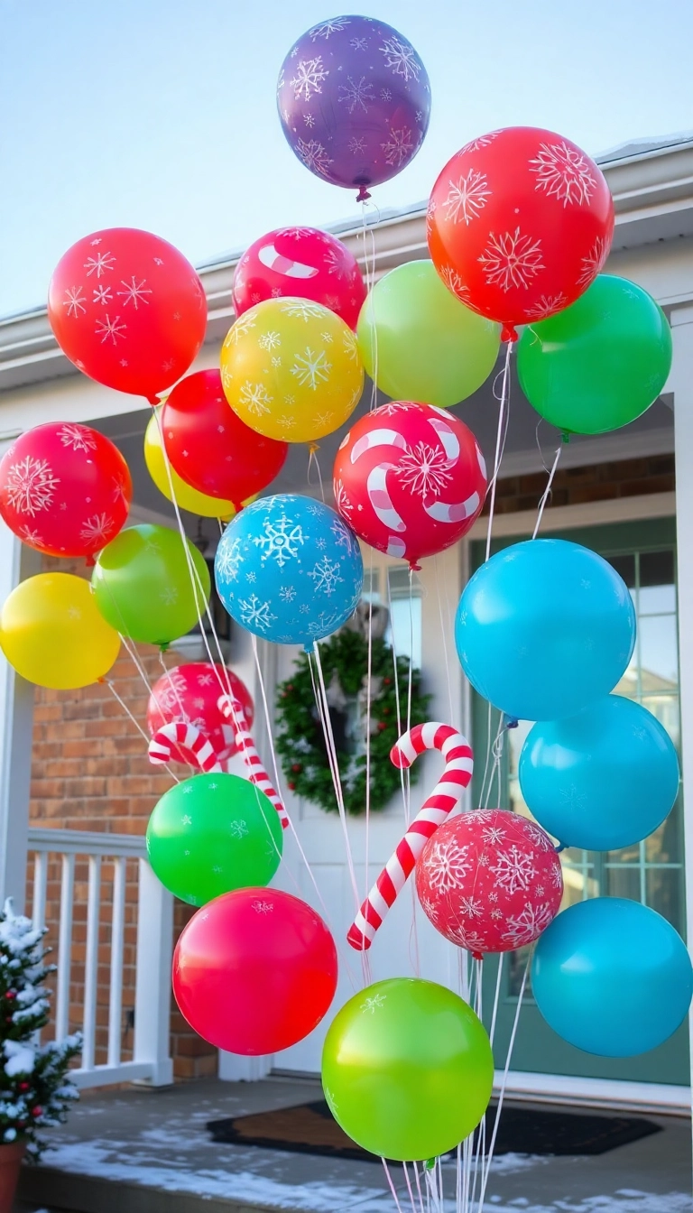 21 DIY Outdoor Christmas Decorations Ideas That Will Make Your Neighbors Jealous! - 18. DIY Christmas Balloons