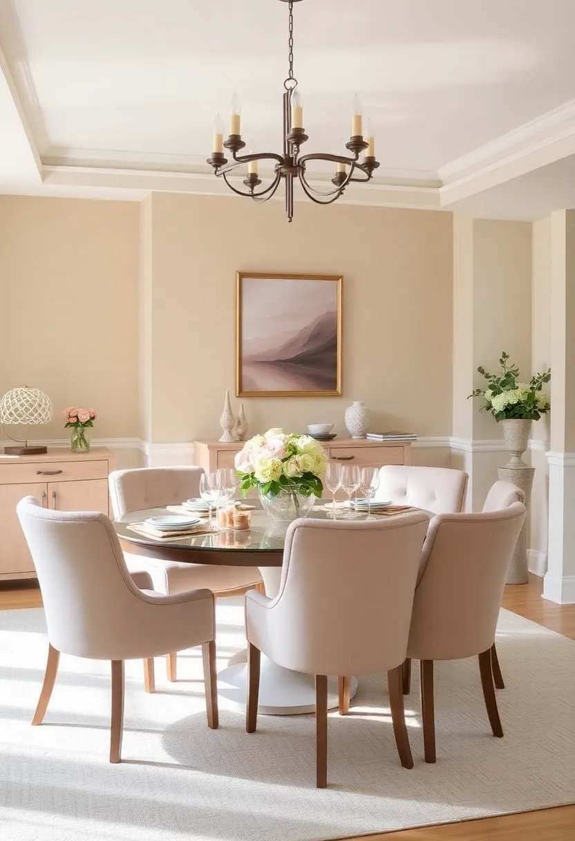 Unlock the Secrets to a Modern Dining Room: 18 Neutral Color Palettes You Can't Ignore! - 9. Sandy Beige and Dusty Rose