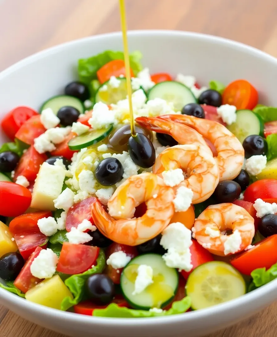 18 Mouthwatering Healthy Salads That'll Make You Forget All About Pizza (#6 Is a Must-Try!) - 12. Greek Salad with Grilled Shrimp