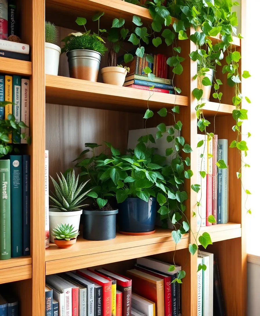 12 Stunning Bookshelf Decor Hacks to Elevate Your Space (Get Ready to Impress with #10!) - 3. Incorporate Greenery