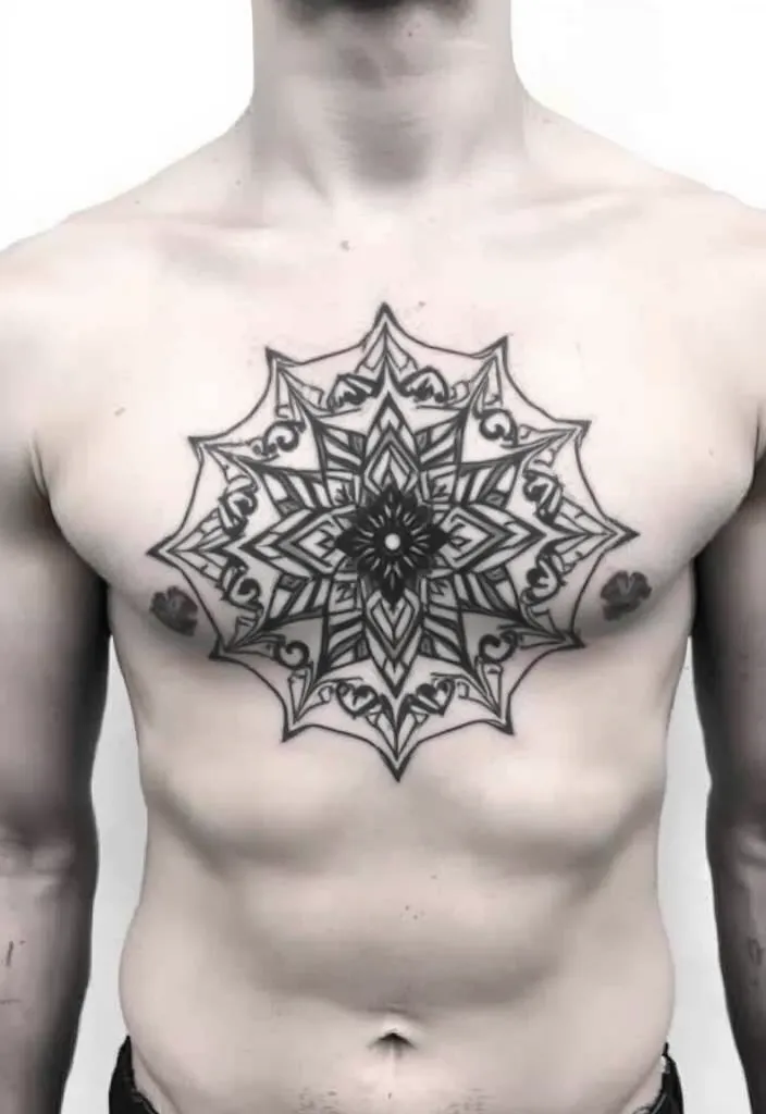 20 Stunning Chest Tattoos for Men That Will Turn Heads (You Won't Believe #15!) - 4. Geometric Shapes