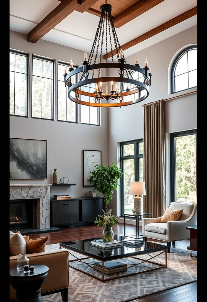 21 Joanna Gaines’s Living Room Ideas That Will Transform Your Space! - 4. Statement Lighting