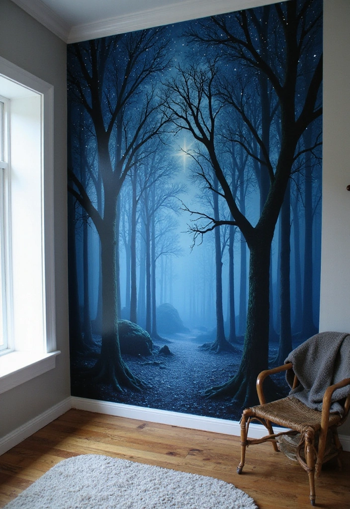 25 Dark Fantasy Decor Ideas That’ll Give Your Home a Hauntingly Beautiful Vibe! - 10. Whimsical Wall Murals