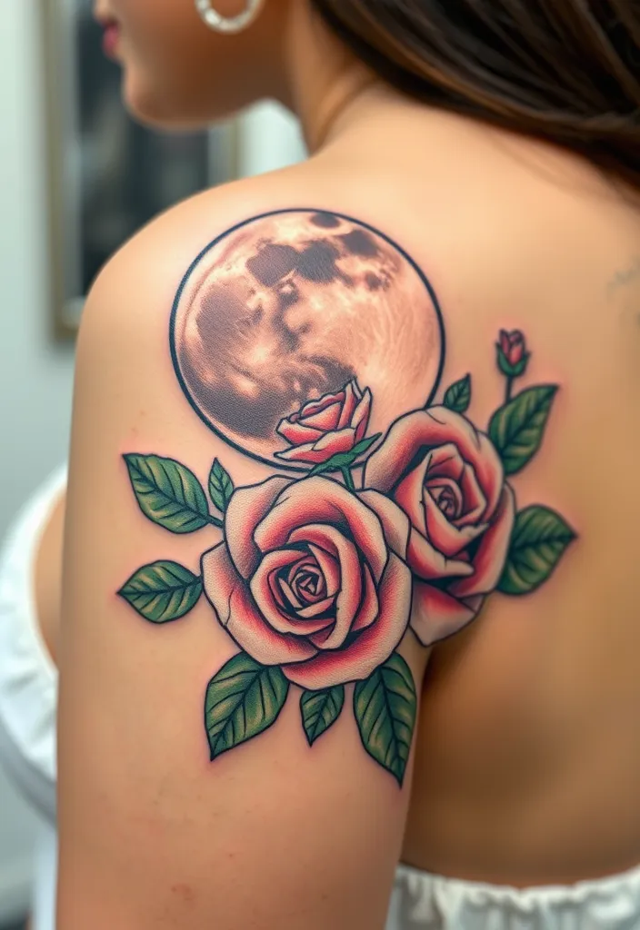 15 Stunning Moon Tattoo Designs That Will Inspire Your Next Ink Adventure! - 4. Moon and Flowers