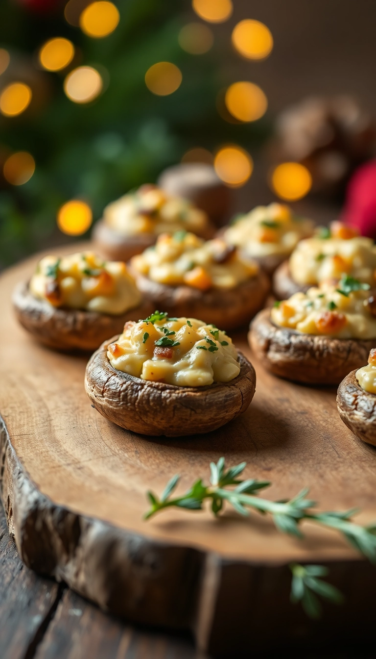 24 Christmas Snacks That Will Steal the Show at Your Holiday Party! - 6. Stuffed Mushrooms