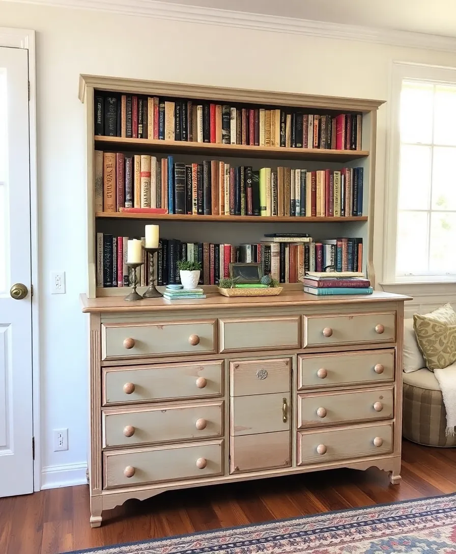 7 Stylish Book Storage Solutions for Small Apartments (You Won't Believe #3!) - 7. Repurposed Furniture: A Vintage Touch