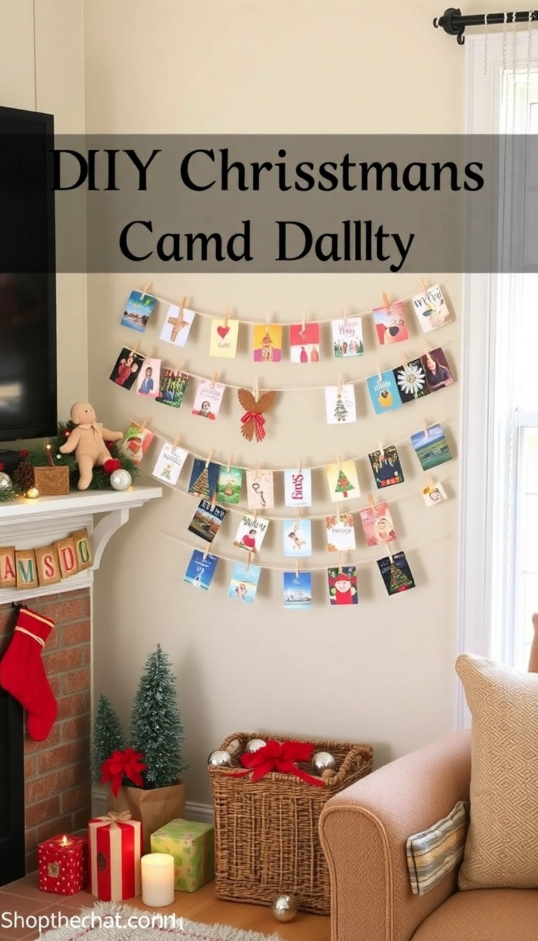 15 Easy DIY Christmas Decor Projects That Will Impress Your Guests (and Save You Money!) - 15. DIY Christmas Card Display