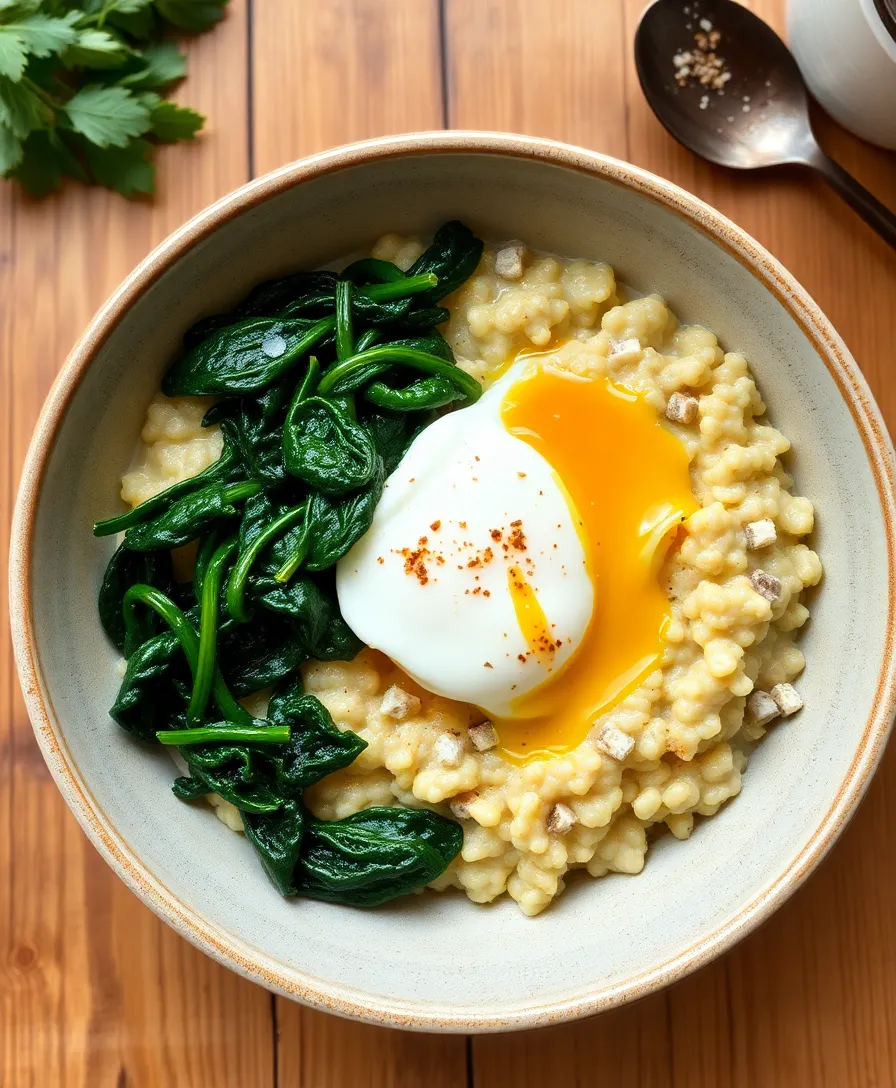 13 Healthy Breakfast Recipes That Will Kickstart Your Day (Especially #11!) - 11. Savory Oatmeal with Spinach and Egg