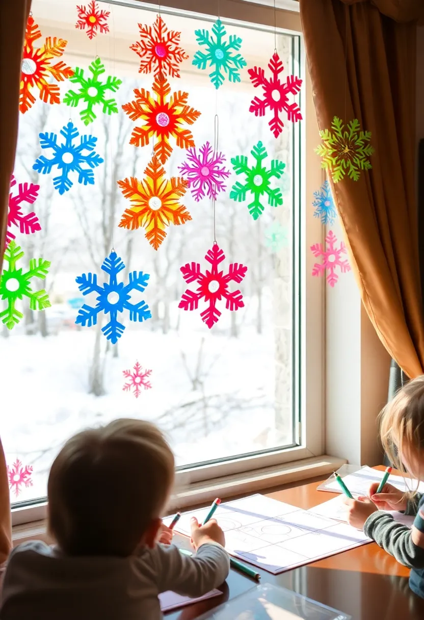 Winter Wonderland: January Preschool Crafts and Ideas This New Year! - 12. Snowflake Suncatchers